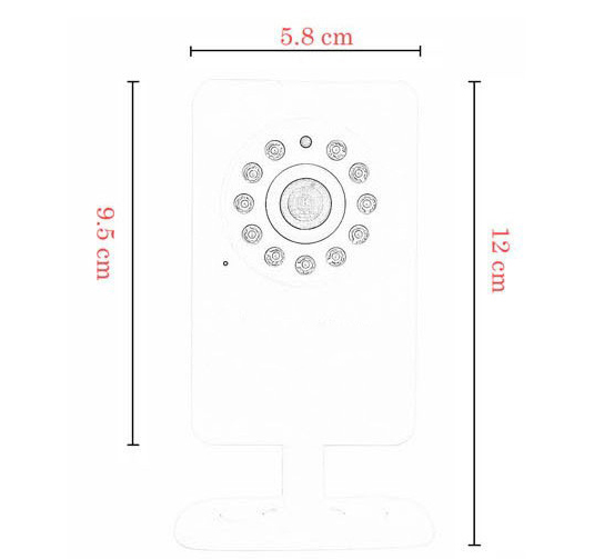 迷你高清720P無線網(wǎng)絡(luò)攝像機(jī)尺寸圖